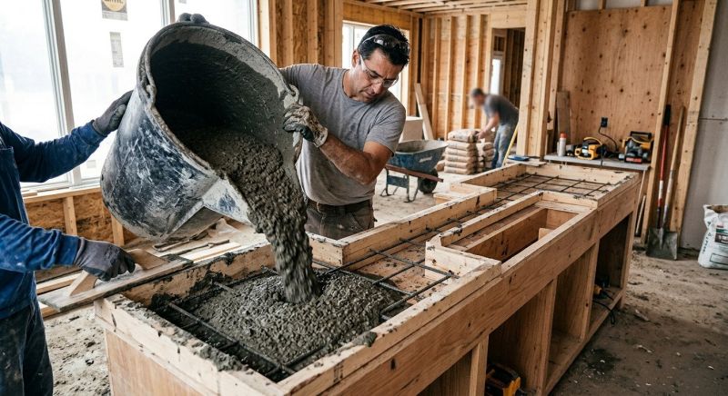 Poured Countertop Installation in Sonoma County, CA