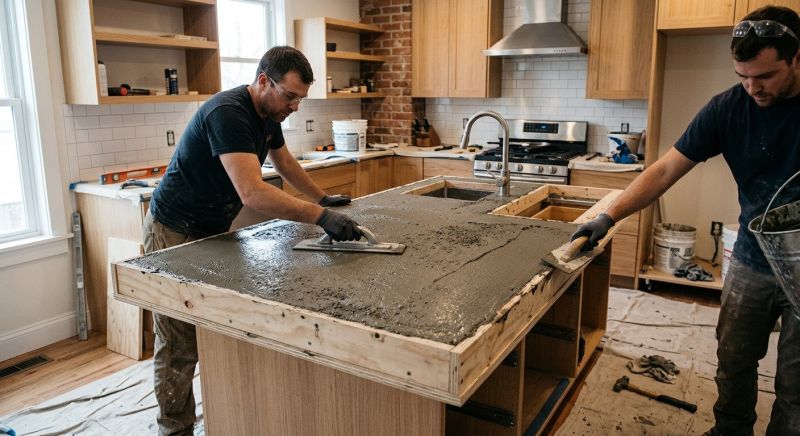 Cement Countertop Pouring in Marin County, CA