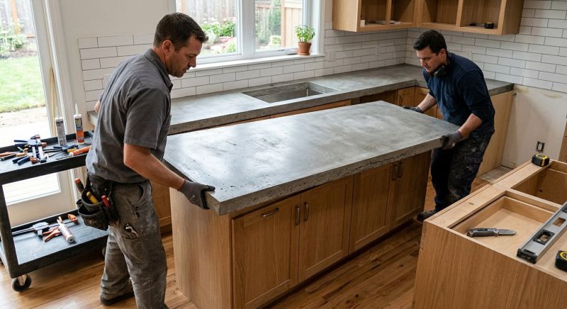 Poured Countertop Installation in Napa, CA