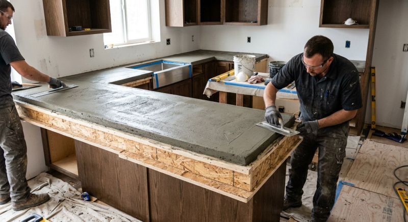 Poured Countertop Installation in Sonoma County, CA