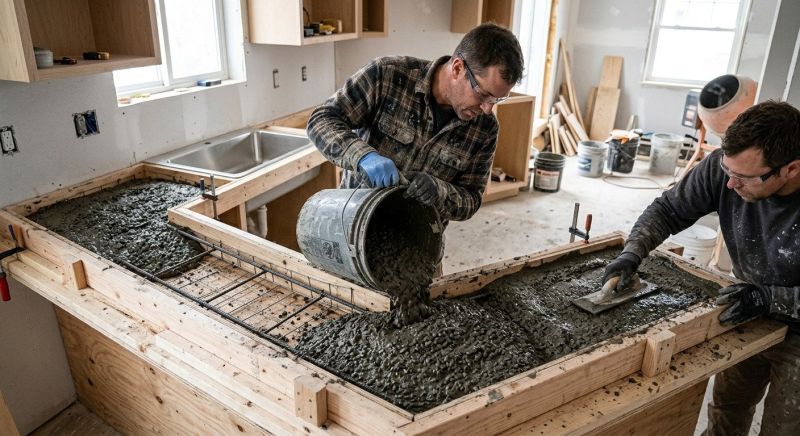 Poured Countertop Installation in Santa Rosa, CA